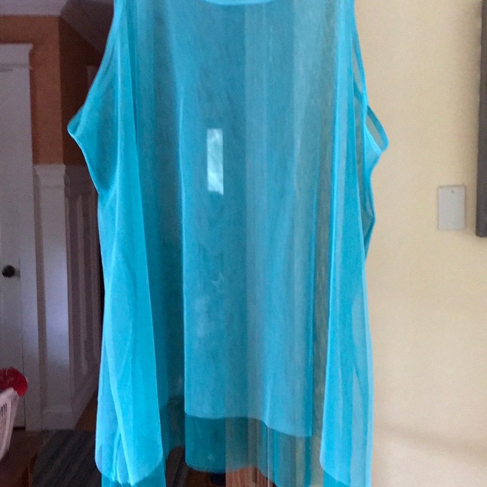 Sheer teal overpiece